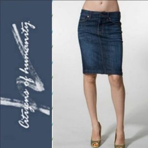 Citizens of Humanity  Denim Pencil Skirt, size 28